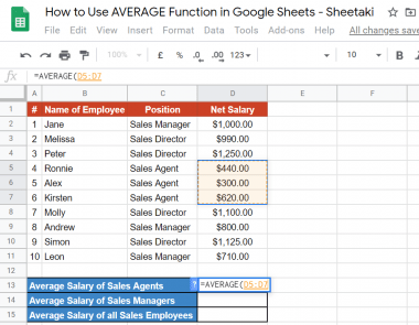How to Use AVERAGE Function in Google Sheets [Step-By-Step]
