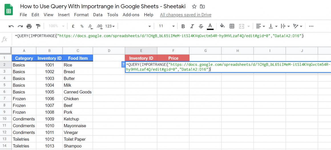 How to Use Query and Importrange Function in Google Sheets