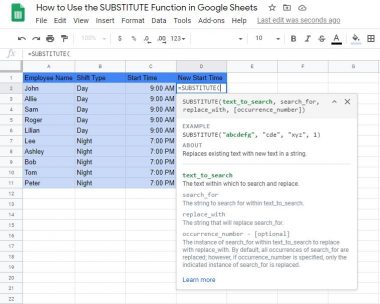 How to Use the SUBSTITUTE Function in Google Sheets: Step-By-Step