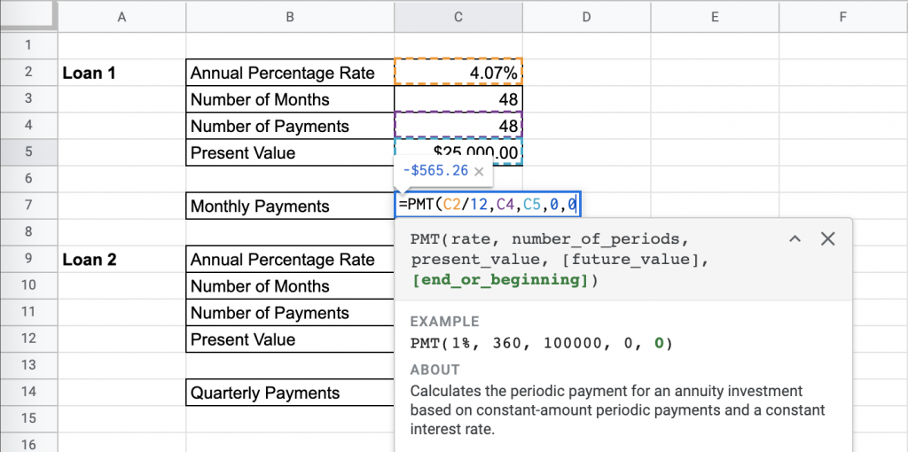 How to Use PMT Function in Google Sheets [2020] - Sheetaki