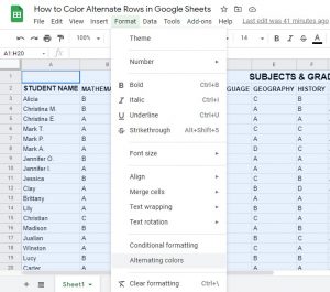 How to Color Alternate Rows in Google Sheets: Step-By-Step - Sheetaki