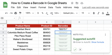 How to Create Barcode in Google Sheets: Step-By-Step - Sheetaki