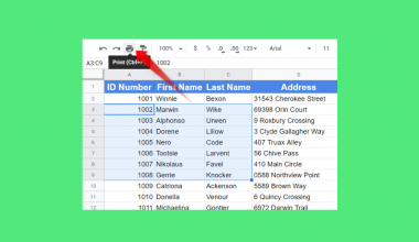How to Set Print Area in Google Sheets