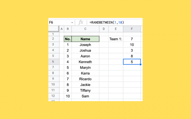 How to Generate Random Numbers in Google Sheets