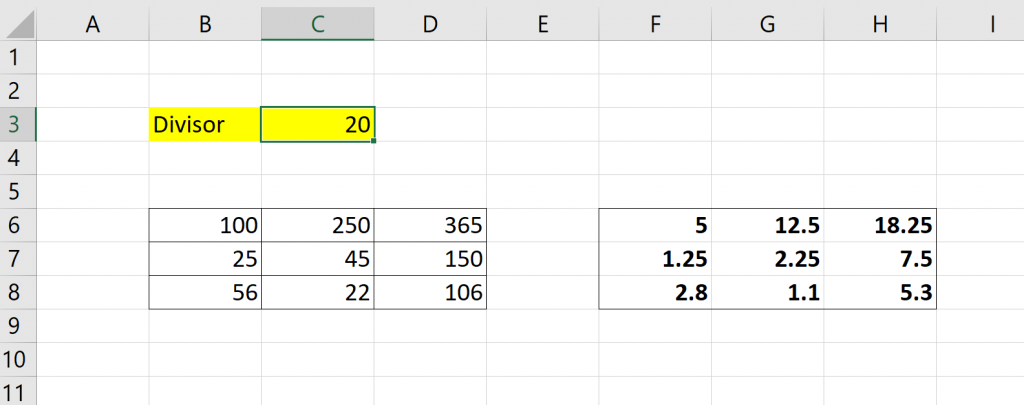 how-to-divide-a-range-of-cells-by-a-number-in-excel-sheetaki