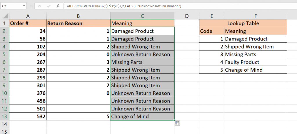 How to Use ISERROR with VLOOKUP in Excel - Sheetaki