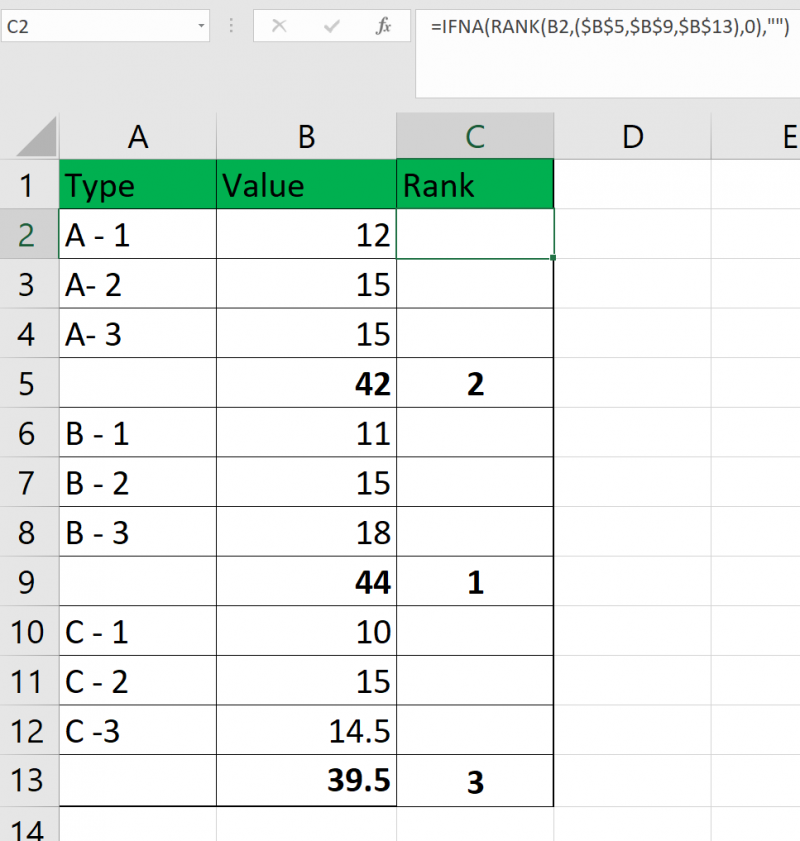 How to Rank NonContinuous Range in Excel Sheetaki