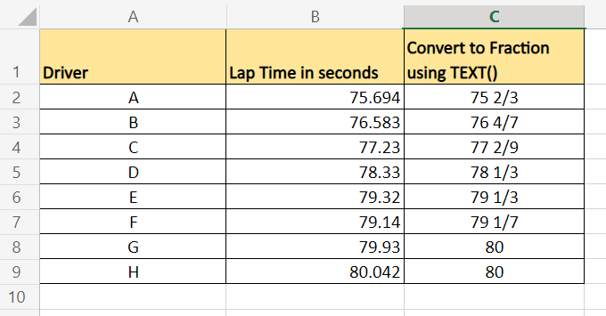 drag down formula to fill rest of column