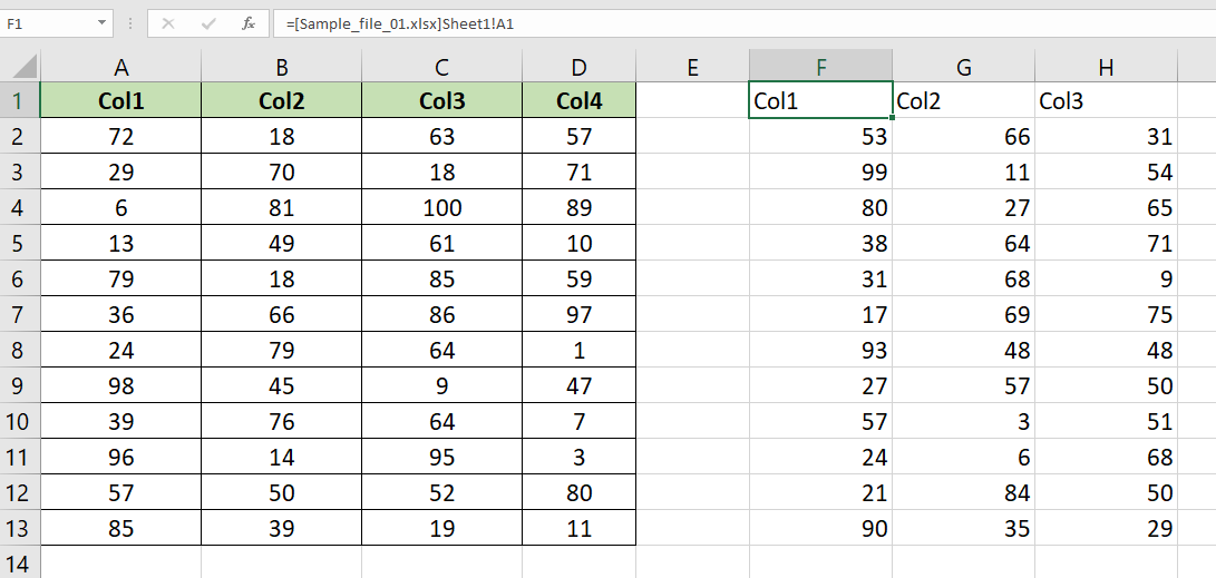 Paste reference to range in other sheet