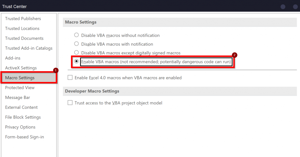 How to Enable Macros in Excel Sheetaki
