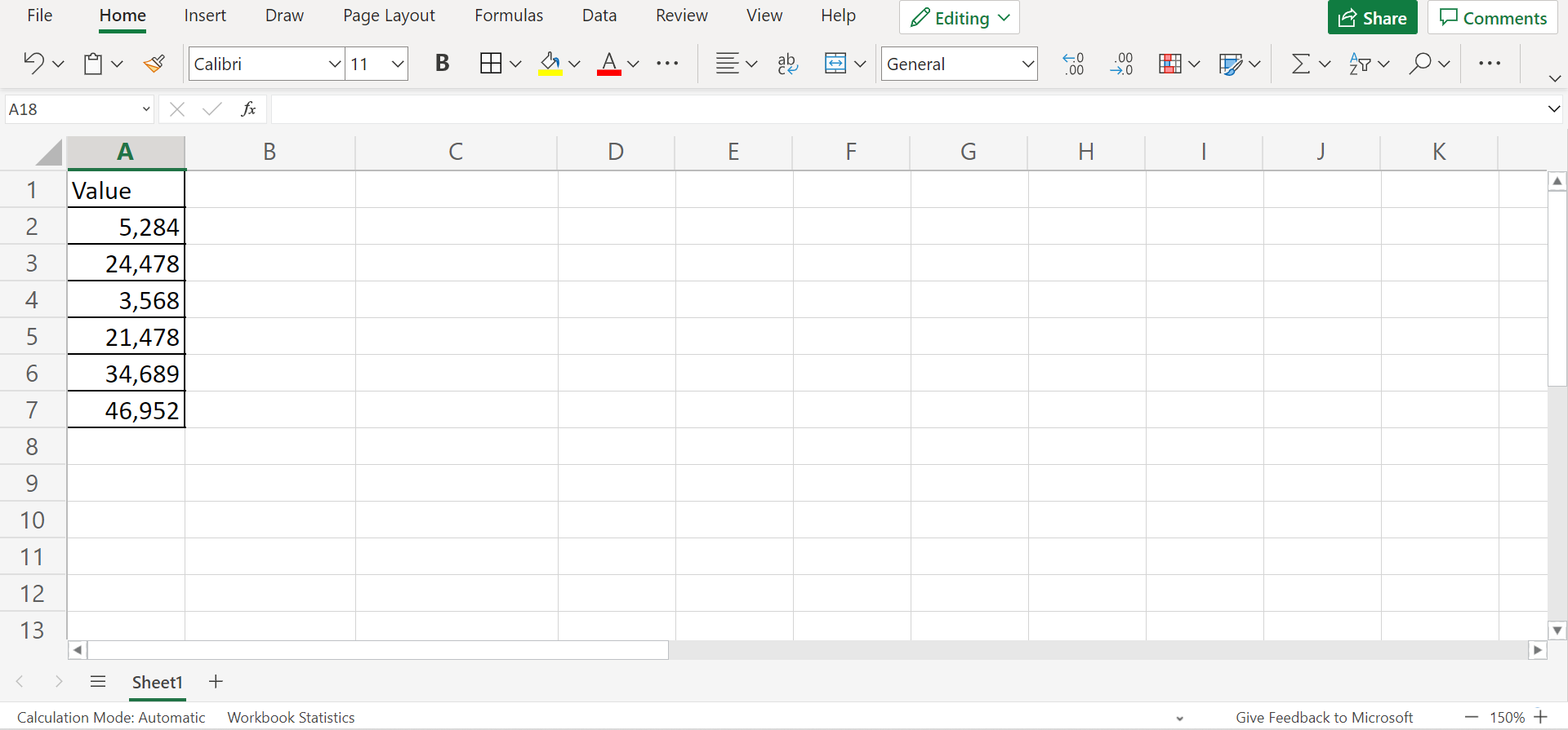 Add Thousand Separator in Excel
