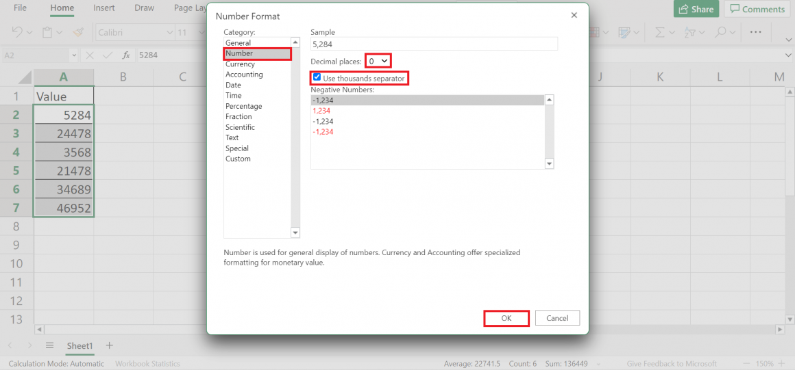 How to Add Thousand Separator in Excel Sheetaki
