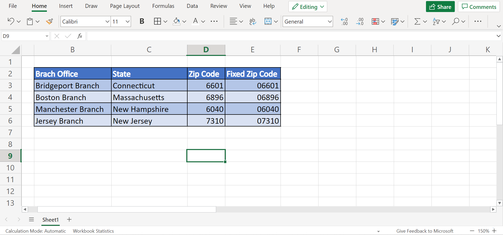 Keep Leading Zeros in Excel CSV