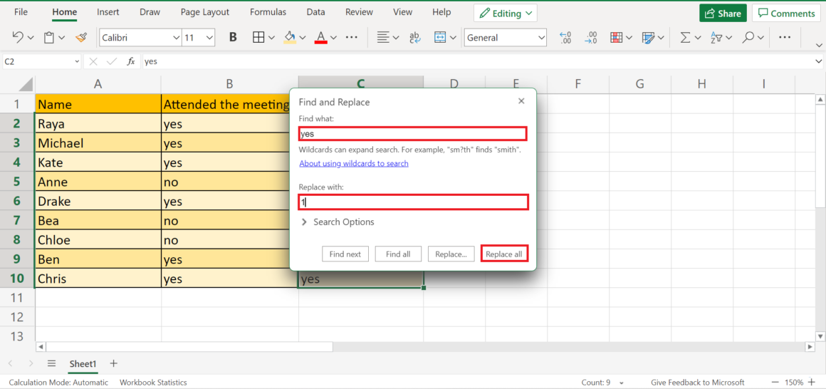 How to Make Yes 1 and No 0 in Excel - Sheetaki