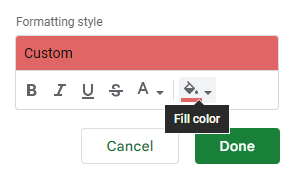 Applying a red fill color to a Pending status