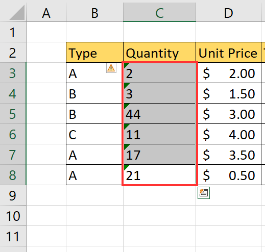 select cells with convert to number error
