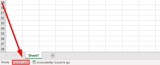 unable to move cells in Excel in Scroll Lock mode