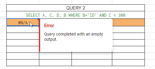 query may cause an error if QUERY function returns nothing