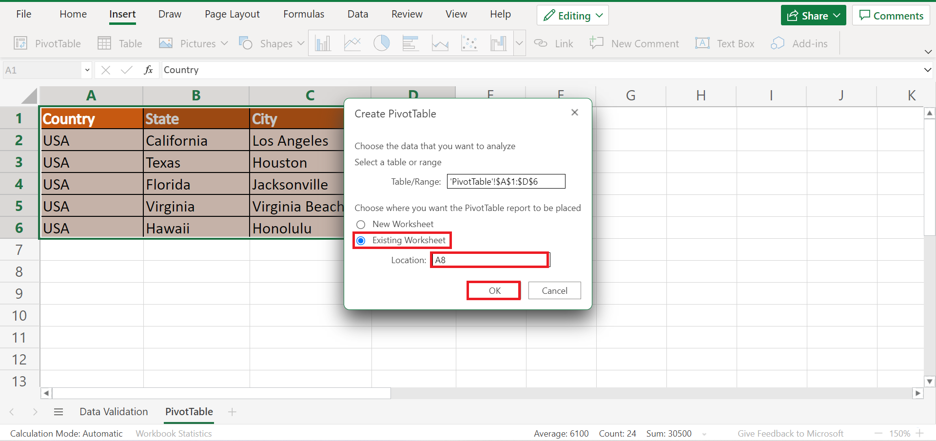 Create a Multi Level Hierarchy in Excel