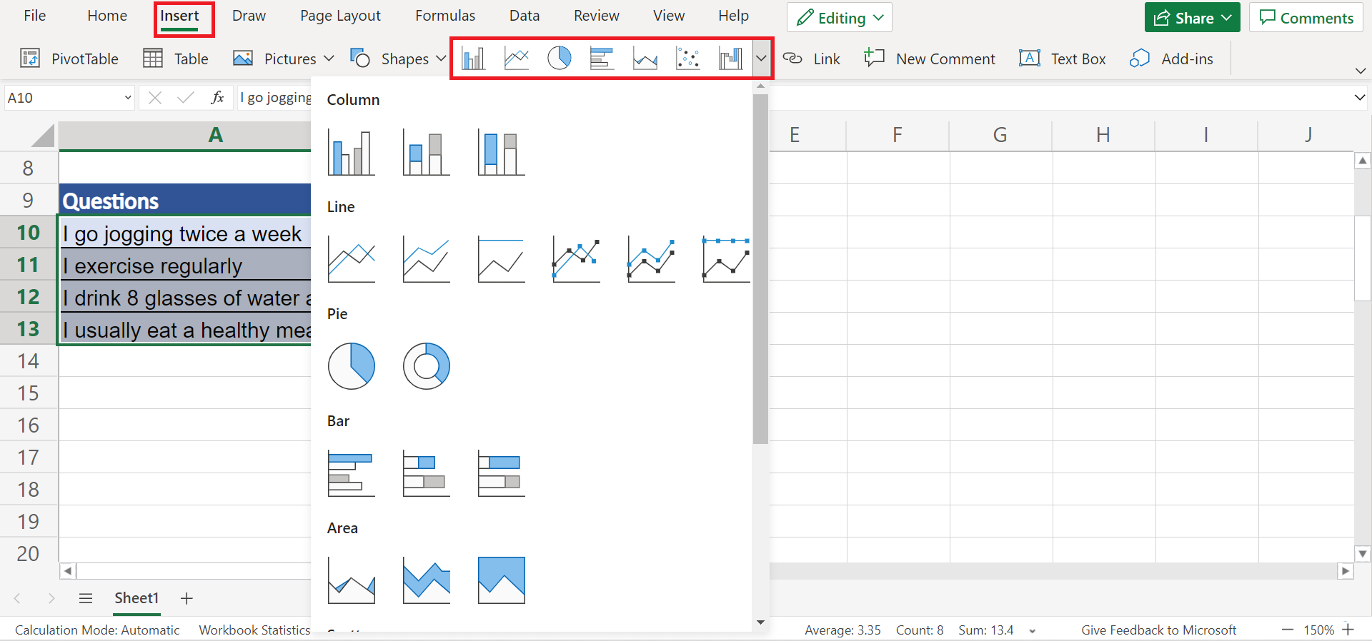 Analyze Quantitative Data in Excel