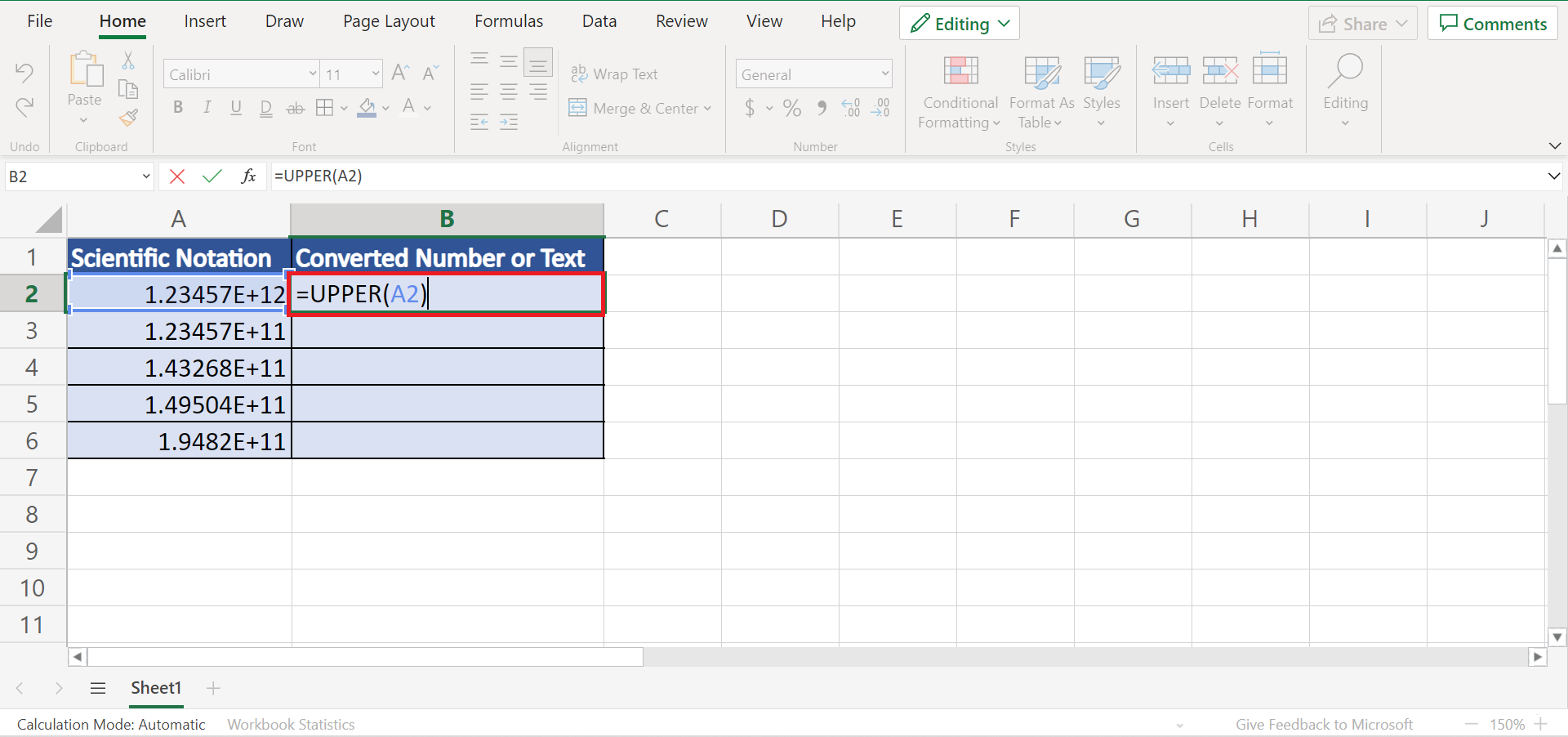 Convert Scientific Notation to Number or Text in Excel