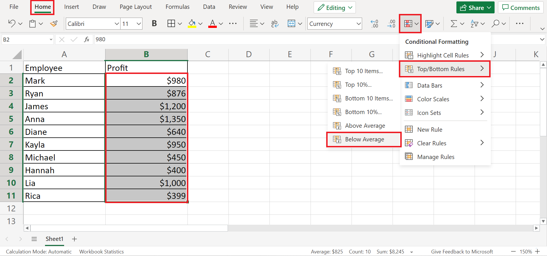 Apply Different Types of Conditional Formatting in Excel