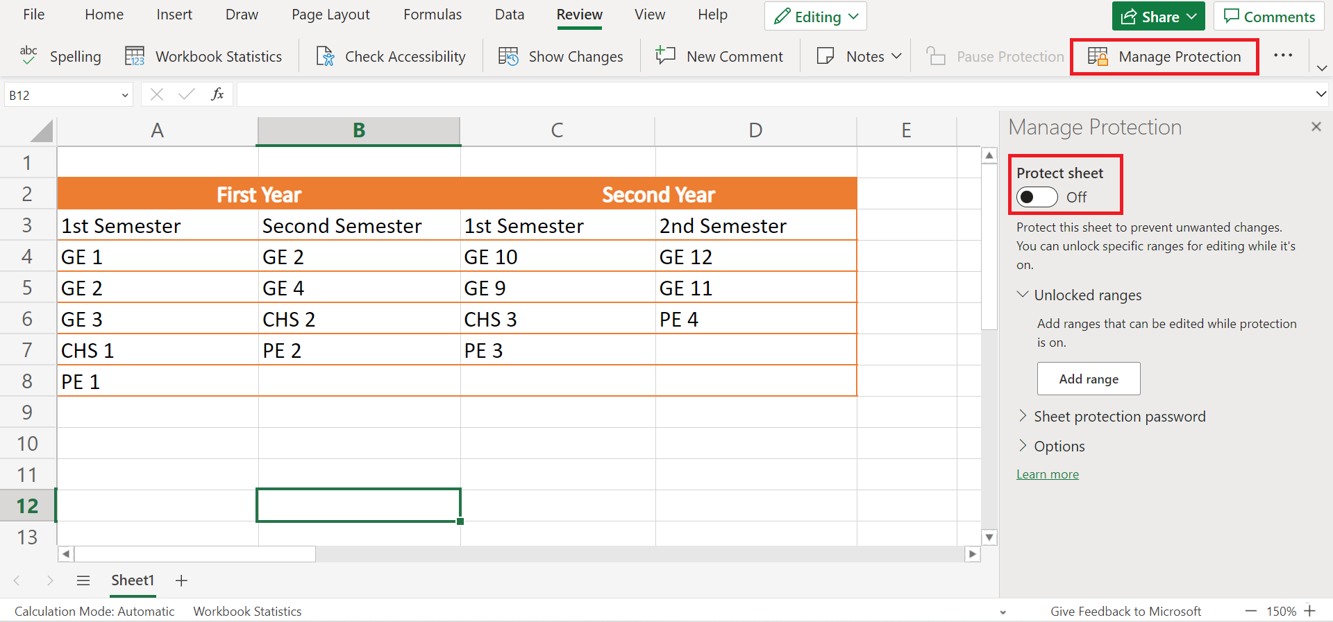 Fix Unable to Merge Cells on Table in Excel