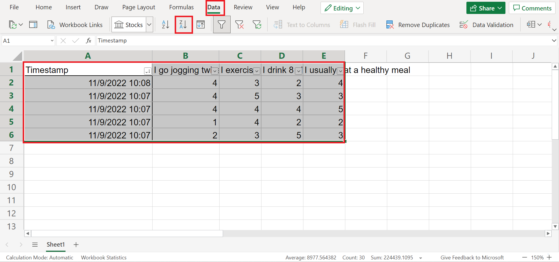 Analyze Quantitative Data in Excel