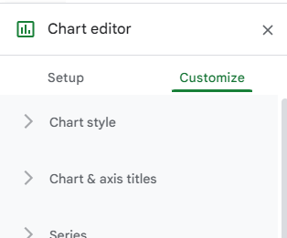 Customize tab of Chart editor