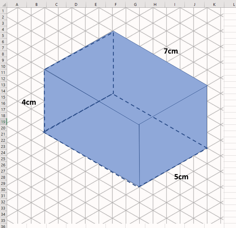 isometric drawing in Excel