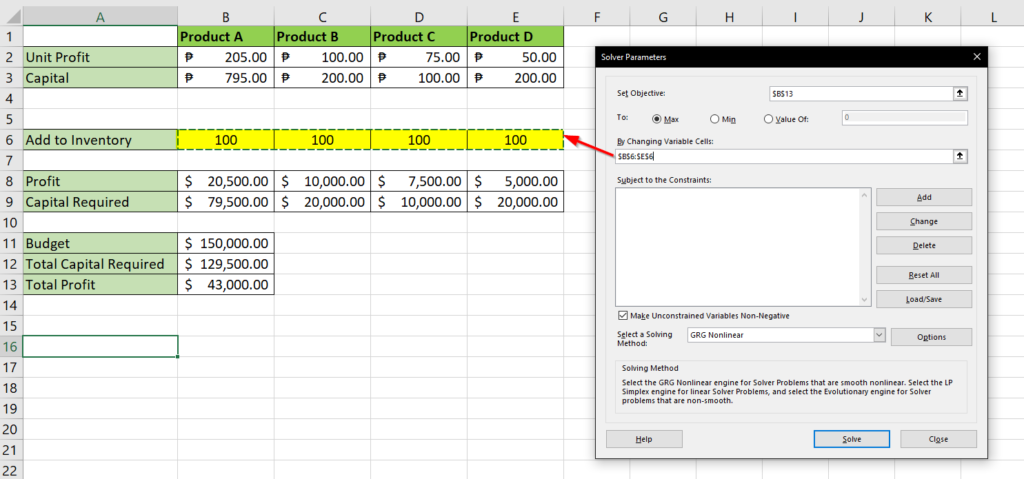 How to Use Solver in Excel - Sheetaki