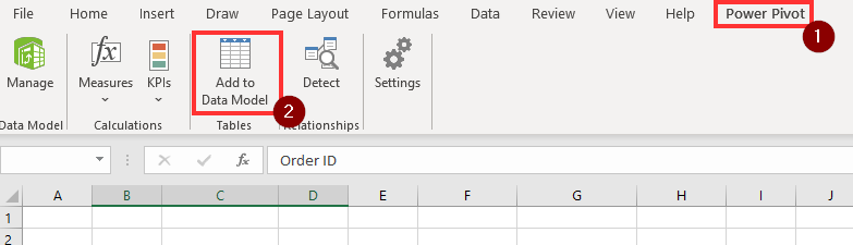 select Add to Data Model option