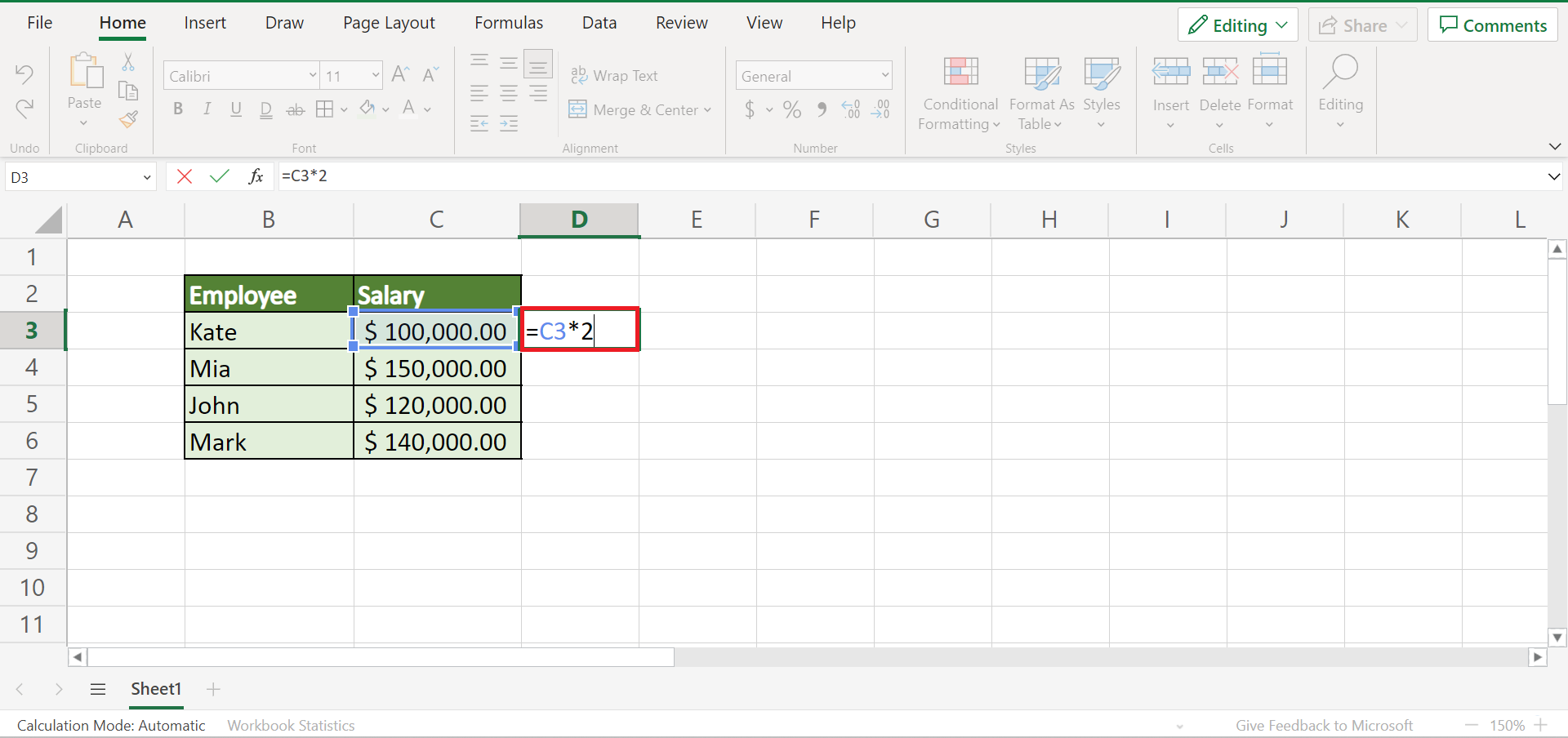 Multiply Column by a Constant in Excel