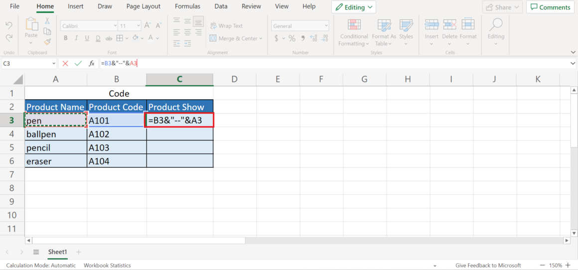 How to Do Product Codes in Excel - Sheetaki