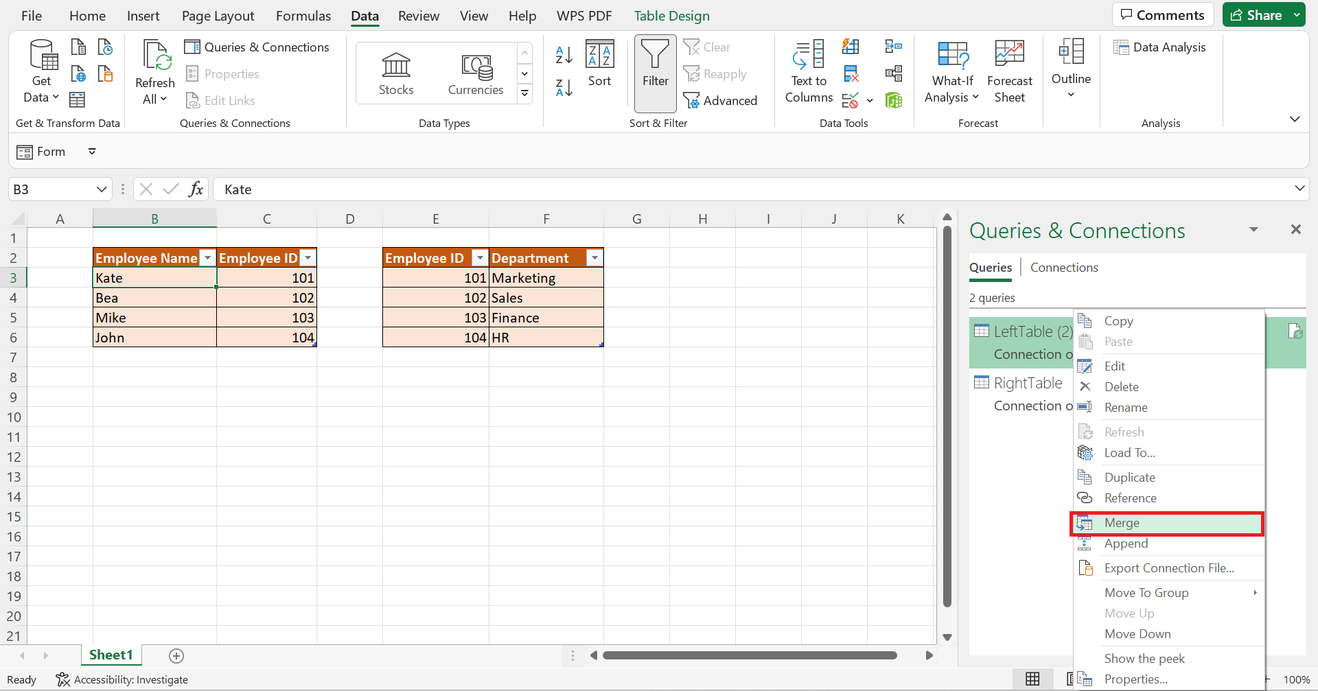 Perform a Left Join in Excel 