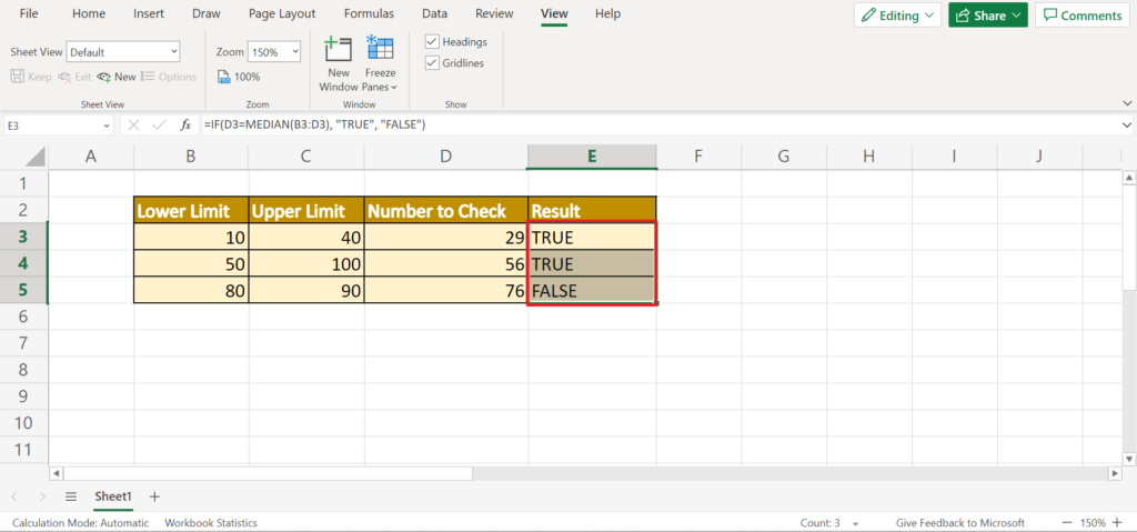 How to Use BETWEEN Formula in Excel - Sheetaki