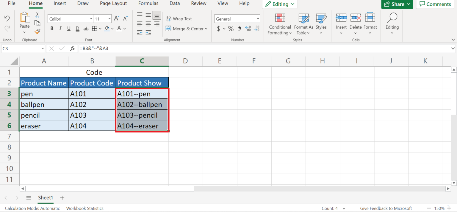 How to Do Product Codes in Excel - Sheetaki