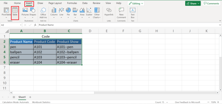 How to Do Product Codes in Excel - Sheetaki
