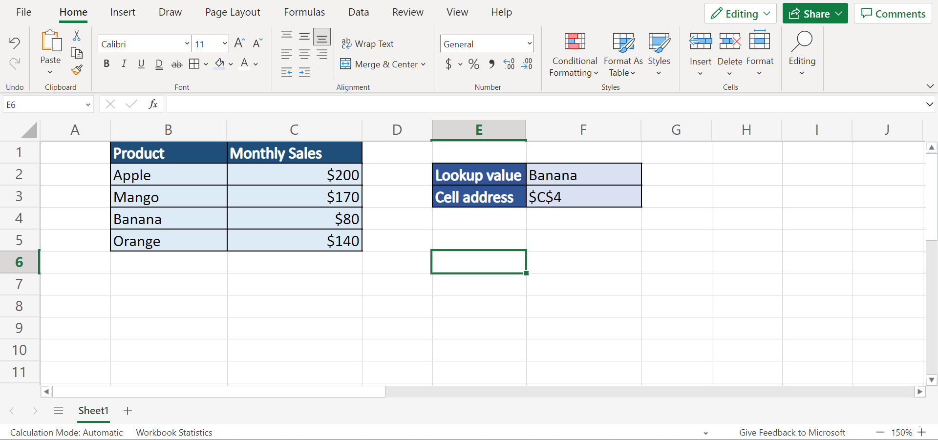  Get the Cell Address Instead of Value in Excel 