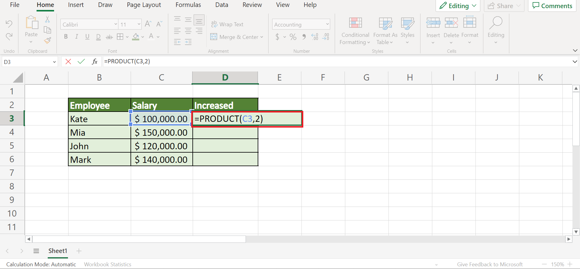 Multiply Column by a Constant in Excel