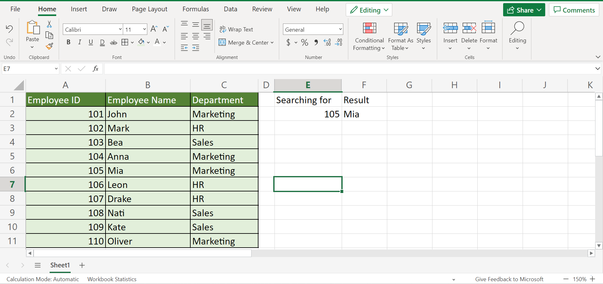 Use XLOOKUP in Excel