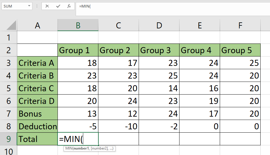 use MIN function to set limit