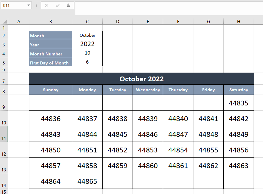 use custom formula to generate dates