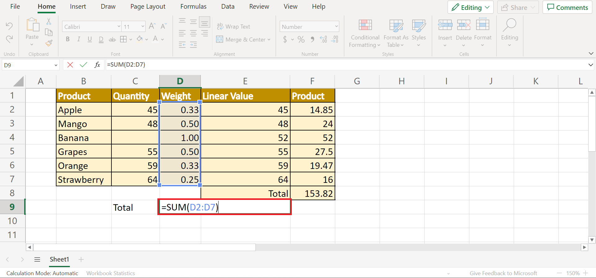 Interpolate Missing Values in Excel