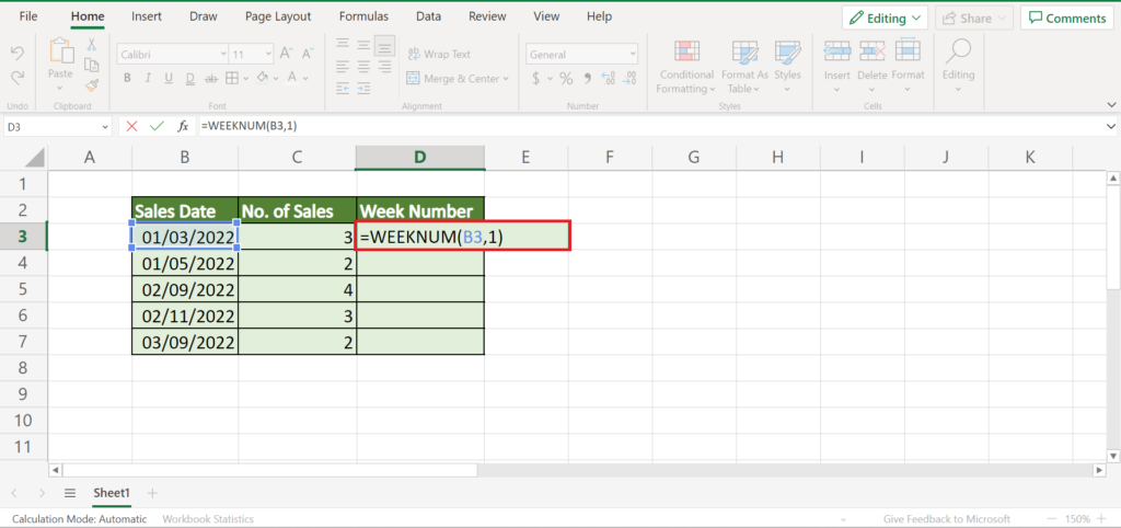 How to Sum by Week in Excel - Sheetaki
