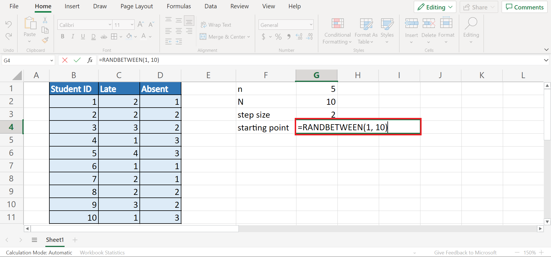 Systematic Sampling in Excel
