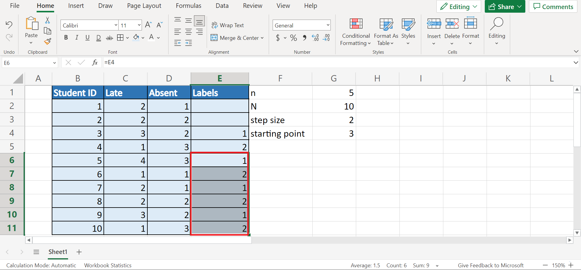 Systematic Sampling in Excel