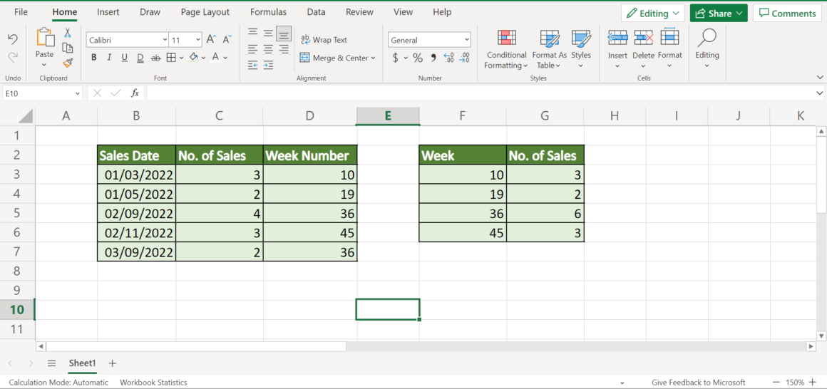 How to Sum by Week in Excel - Sheetaki