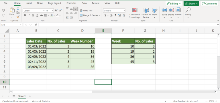 How to Sum by Week in Excel - Sheetaki
