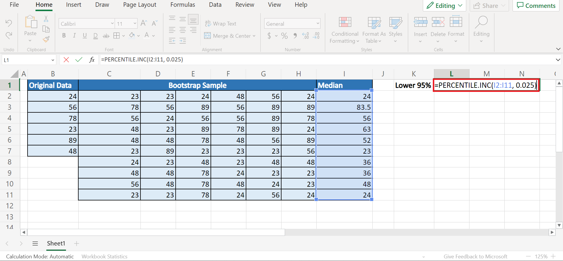 Bootstrapping in Excel